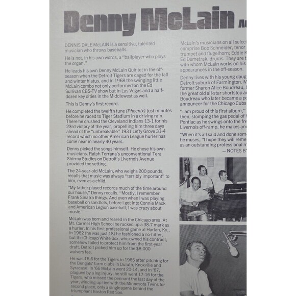 Capitol Records 1968 Denny McLain at the Organ 12" Vinyl LP Record SIGNED - Picture 8 of 9